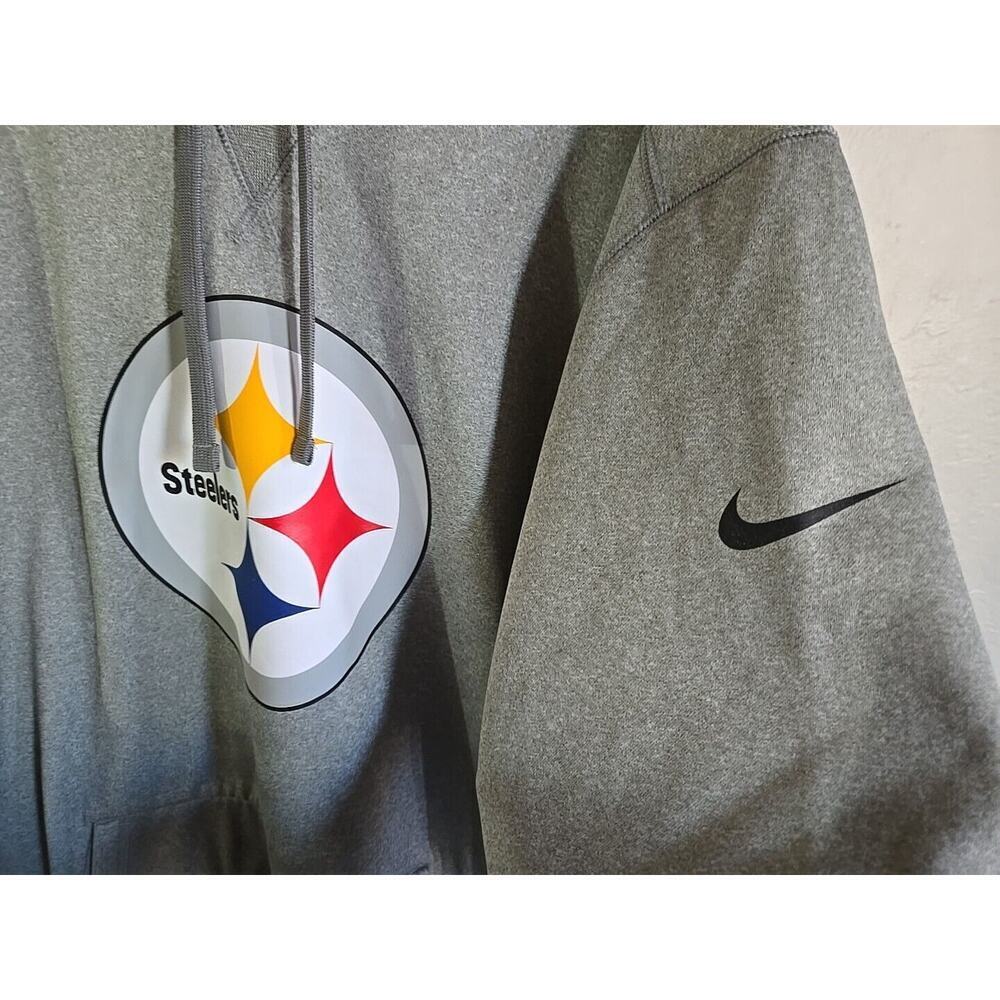 Pittsburgh Steelers hoodie Large Nike Grey Print Logo - Picture 3 of 11